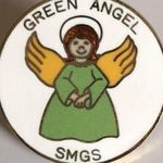 Rare Vintage 1980s Sierra Madre Girl Scouts Pin Green Angel SMGS GS Gold Tone Photo 0
