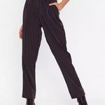 Nasty Gal  / Pinstripe Smart High Waisted Pants / black / 2 Photo 0