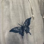 Johnny Was  Lulu Butterfly Embroidered Ruffle-sleeve Dress In White XS Photo 8