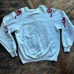 Lee vintage rocking horse Christmas granny sweatshirt with glitter puffy paint by Le Photo 4