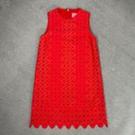 Kate Spade Lace Dune Shift Dress Red Size 4 Sleeveless Tunic Scalloped Photo 14