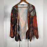 ZARA  Medium Women's Pleated Orange Kimono Wrap Top‎ Bohemian Wide Sleeves Hippie Photo 1