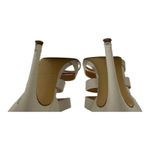 Charles David Velma White Caged Leather Strappy Heels Sandals Size 7.5 Photo 4