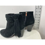 Jessica Simpson Womans  Chassie Black Suede Tassel Block Heel Ankle Boots 7.5 M Photo 3