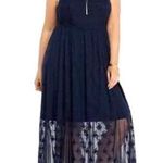 Torrid  Navy Blue Lace Mesh Tank Maxi Dress Sz.1 Photo 0
