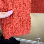 Icelandic Design Wool Blend Sweater Women's Small Red Cable Knit Button Cardigan Photo 6