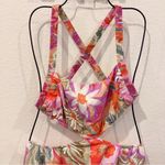 ASTR  Marise Wide Leg Jumpsuit  in Orange Purple Multi Size Small NWT Photo 3