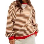We The Free x Free People Classic Striped Oversized Crewneck | Size Large Photo 0
