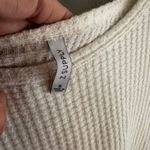 Z Supply Ivory Waffle Thermal Knit Long Sleeve Top Lace Up Side Nautical Beach Vacation Photo 3