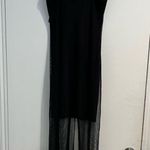 Vintage 90s Y2K Next Up Black Fishnet High Low Maxi Dress Sz. M Size M Photo 2