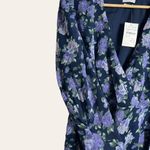 Saylor  Merritt Blue Purple Floral Print Puff Long Sleeve Mini Dress Size L New Photo 5