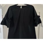 Who What Wear  Black Midi Shirt Dress Bell Sleeve W/Bows Whimsygoth Cottage Sz S Photo 2