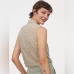 H&M Green & White Micro Floral Print Tie-Detail Top Photo 1