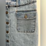 basic editions  Button Front Straight Pencil Skirt / Denim Jean Skirt Size 8 Photo 3