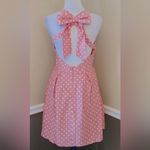 Peach Love California Pink & White Polka Dot Modcloth Dress Backless with Bow  Photo 2