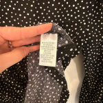 Monteau Womens Black Polka Dot Baby Doll 3/4 Sleeves & Ruffle Hem Top Photo 2