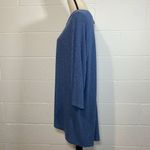 Lane Bryant Criss Cross Neck Blue Ribbed Knit Pullover Sweater Photo 3