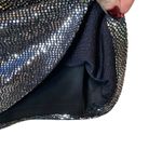 Anne Klein Sequin Ruched Cap Sleeve Sheath Dress Silver size 10 Photo 4