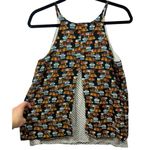 Anthropologie Porridge Suitcase Print Layered Split Back Tank Top S Black Photo 4
