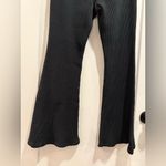 Aerie  Black Waffle Flared Pants Size L Photo 6