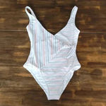 No Boundaries  junior 17 artic white striped one- piece side knot tie Photo 1