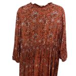 J.Jill Paisley Print Midi Dress Orange Size XL 3/4 Sleeve Boho Flowy Photo 5