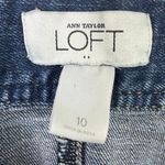 Loft Ann Taylor  Denim Mini Skirt Blue Size 10 Medium Wash Straight Stretch 90s Photo 2