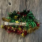 Vintage Christmas Hair Clip Retro Antique Pin Up Rockabilly Stars Bells Green Red Photo 1