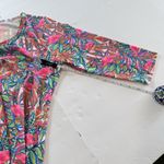 Lulu B Colorful Neon Tropical Flamingo 3/4 Sleeve Shift Dress LARGE Beach Cruise Photo 4