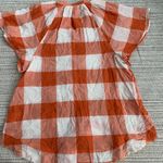 Anthropologie Maeve Orange Gingham Blouse XS Photo 2