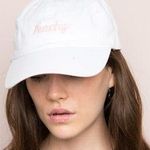 Brandy Melville White And Pink “peachy” Hat  Photo 0