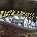 Vera Bradley Black Quilted Microfiber Shoulder Handbag Purse with Zebra Lining Photo 5