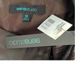 NWT ~ SIENA STUDIO Brown Tweed Pocket Faux Leather Trim Wool Pants ~ Women's 14 Photo 7