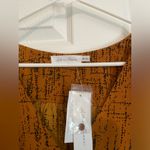 All in Favor New  Women’s Mustard Abstract Long Sleeve Blouse XXL Wrap Shirt Photo 2