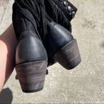 Liberty Black Western Fringe Studded Leather Boots size 7.5 Photo 2