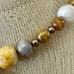 Multicolor Natural Stone Bead Necklace with Drop Pendant & Toggle Clasp Photo 4