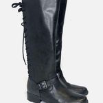 Sofft Black Leather Lace Up Tall Knee High Low Heel Riding Boots Size 7 Photo 0