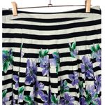 Talbots  Striped Floral Pleated Midi Skirt‎ Size 10 Old Money Feminine Modest Photo 6