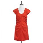Robert Rodriguez  Cocktail‎ Dress Size 8  Orange Ruched Gathered Mini Cap Sleeve Photo 8