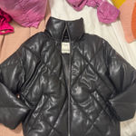 Abercrombie & Fitch Abercrombie Leather Puffer Jacket Photo 1