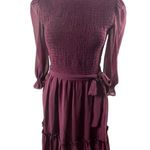 Rachel Parcell  Purple Nectar Smocked Tie Waist Dress Photo 4
