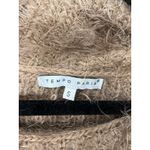 Tempo Paris  Fuzzy Alpaca Wool Blend Cowl Neck Sweater Brown Taupe | Size S Photo 4