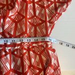 Leifsdottir‎ Anthropologie Catalyst Red Orange White Silk Tunic Dress Size 0 Photo 9