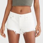 L.T.J. Los Angeles White Ripped Jean Shorts Photo 0