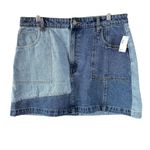 NWT Abrand Aline Patchwork Blue Denim Skirt Size 32 Photo 2