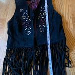 Bebe boho festival Suede leather Fringe Vest size S Photo 5