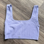 Set Active  Light Purple Sports Bra Ribbed Square Neck Lavender Photo 0