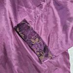 Jaclyn Smith VTG Burnout Velvet Kimono Womens L Purple Floral Lounge Long Robe Photo 7