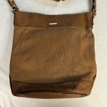 Rebecca Minkoff  Large Brown Pebbled Leather Bucket Tote Purse Boho Minimalist Photo 1