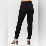 Judy Blue High Waist Jet Black Double Roll Cuff Jogger Jeans No Tie Size 16W Photo 2